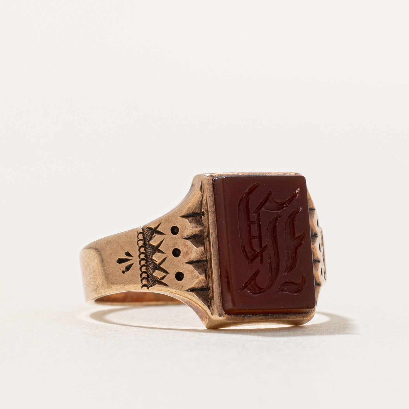 Engraved Carnelian Ring | 1.00ct | SZ 3.75 |