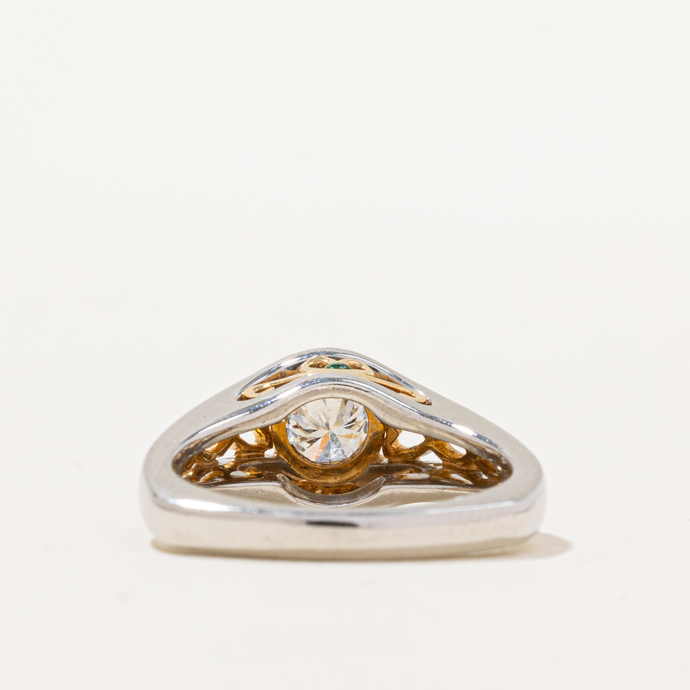 Platinum Diamond & Emerald Ring | 0.50ct, 0.02ctw | SZ 6.25 |