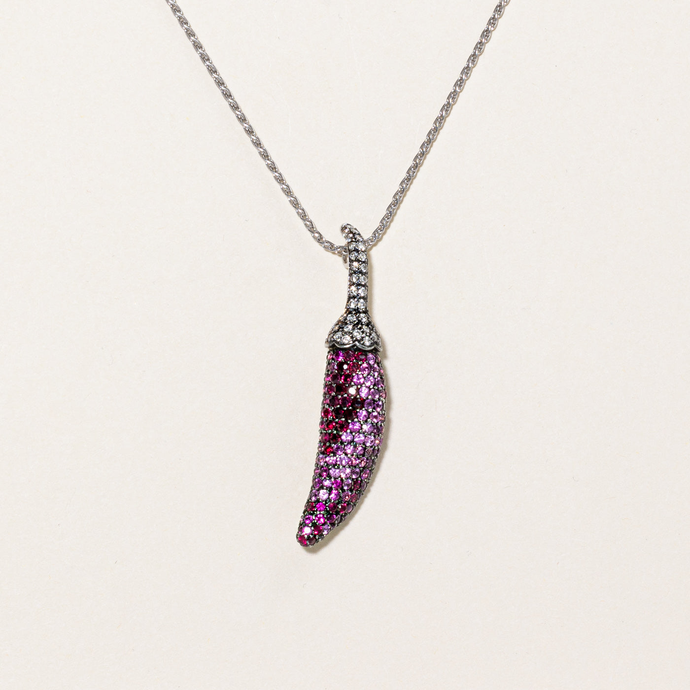 Ruby, Pink Sapphire & Diamond Pepper Pendant & Necklace | 3.00ctw, 0.45ctw | 17" |