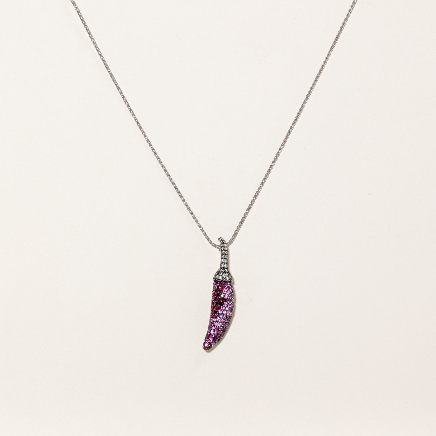Ruby, Pink Sapphire & Diamond Pepper Pendant & Necklace | 3.00ctw, 0.45ctw | 17" |