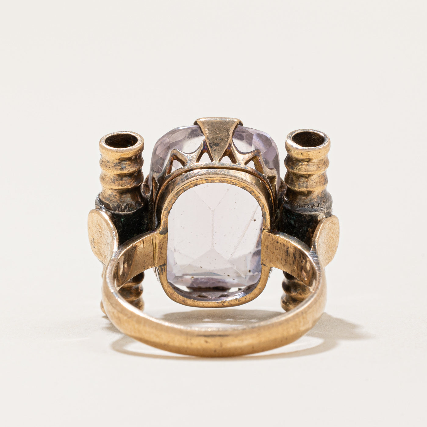 Bague cocktail vintage en améthyste et diamants | 7,25 ct, 0,14 ct au total | Taille 5,25 |