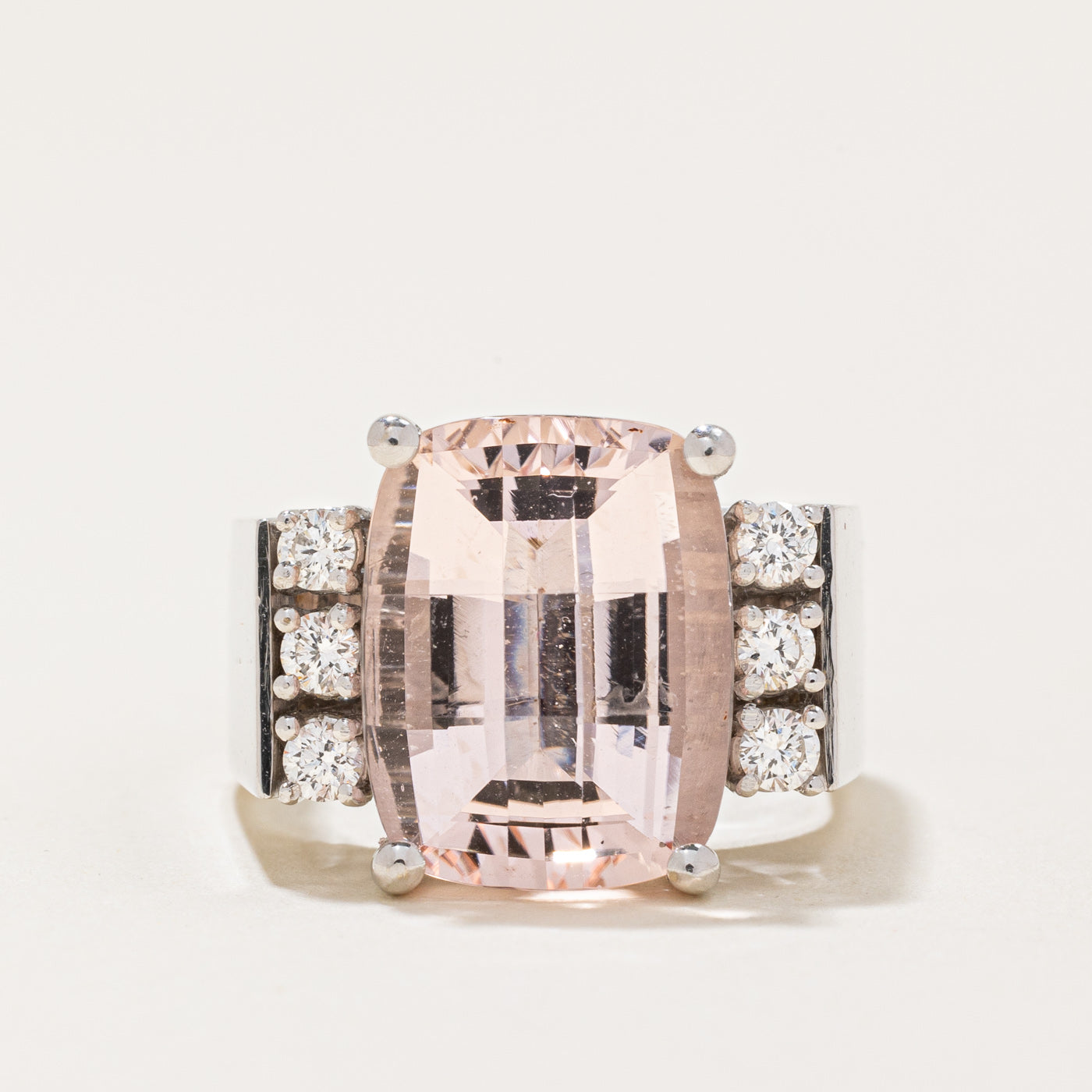 Kunzite & Diamond Cocktail Ring | 8.50ct, 0.33ctw | SZ 5.75 |