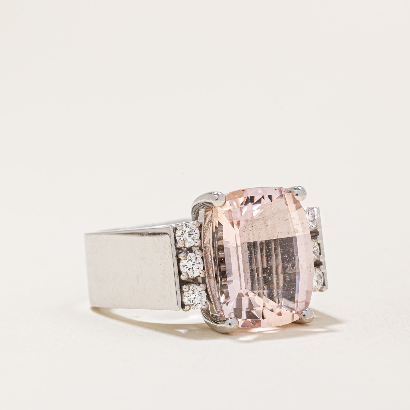Kunzite & Diamond Cocktail Ring | 8.50ct, 0.33ctw | SZ 5.75 |