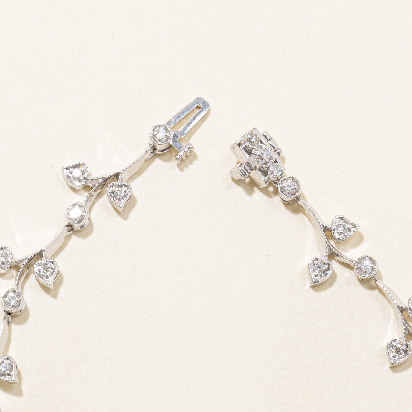 Greenish Brown & White Diamond Floral Bracelet | 1.00ct, 1.15ctw | 7.5" |