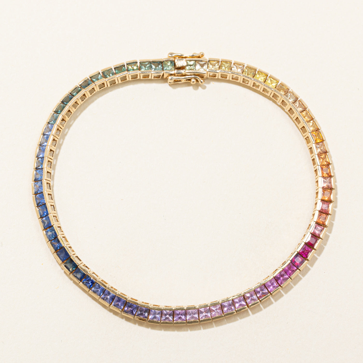 Bracelet de tennis en saphir arc-en-ciel | 6,65 ct | 7,5" |