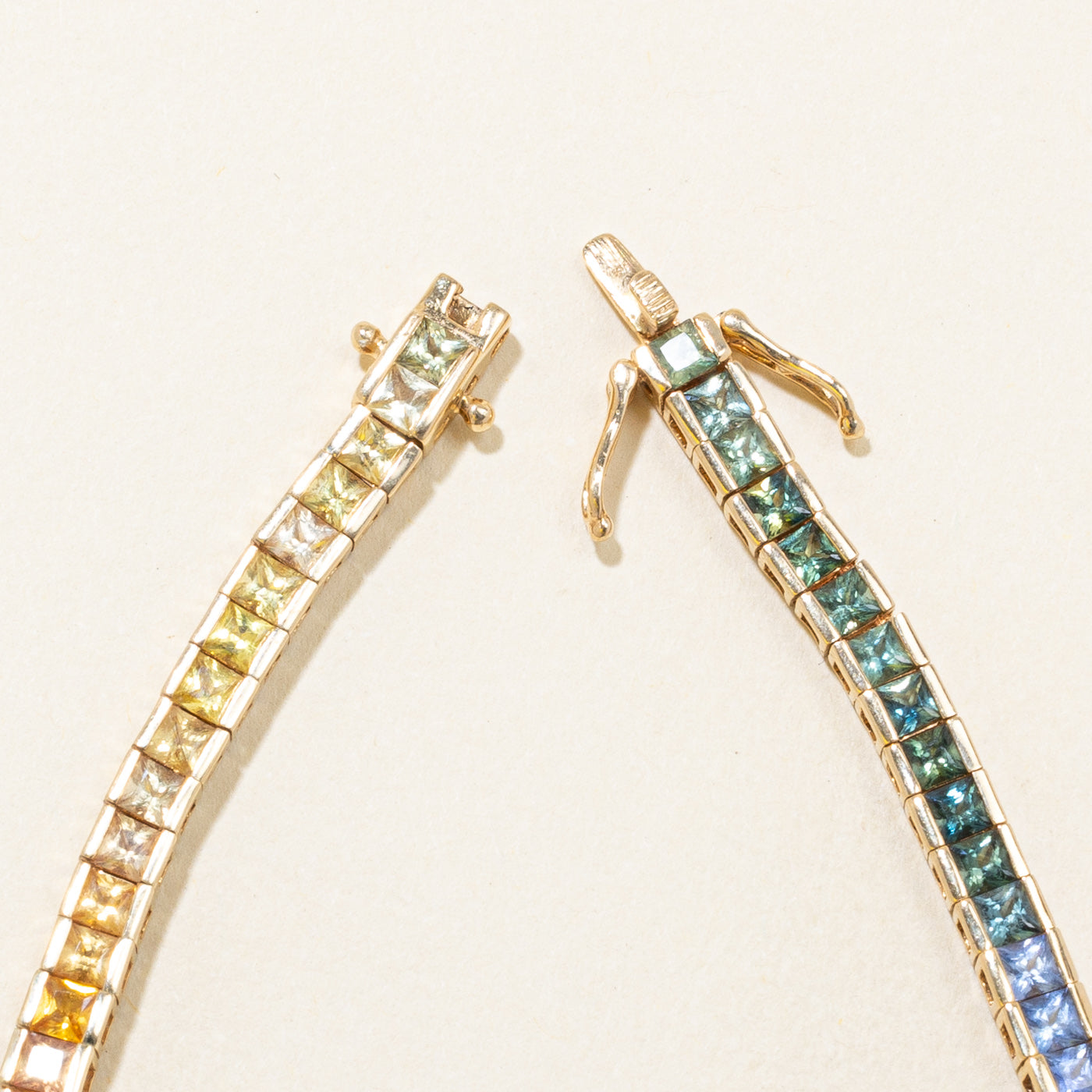 Bracelet de tennis en saphir arc-en-ciel | 6,65 ct | 7,5" |