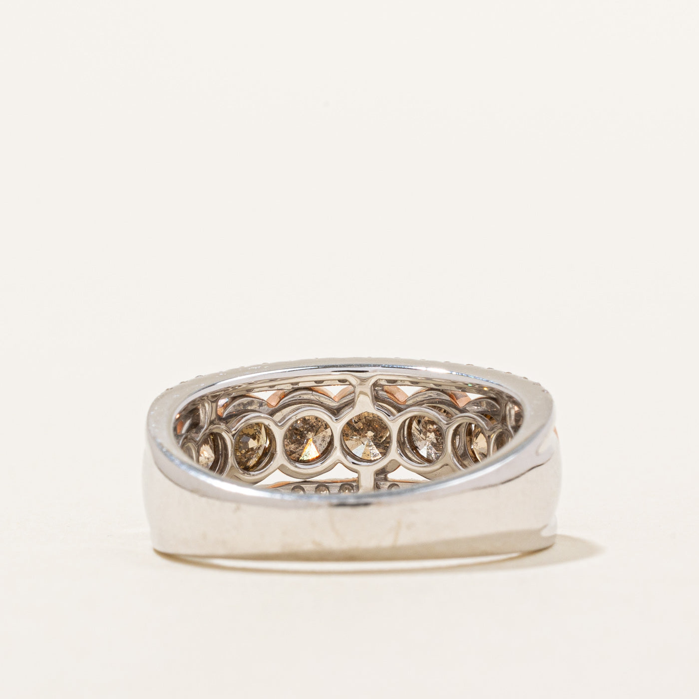 Champagne & White Diamond Ring | 1.40ctw, 0.26ctw | SZ 6.5 |
