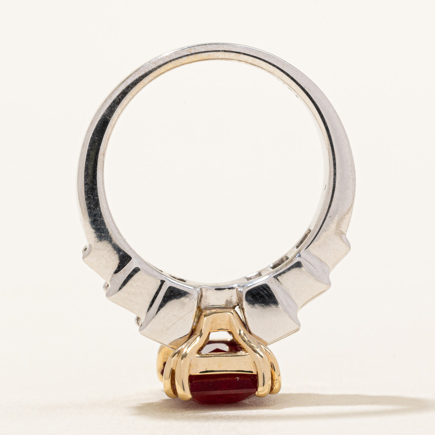 Glass Filled Ruby & Diamond Cocktail Ring | 4.40ct, 1.32ctw | SZ 6.75 |