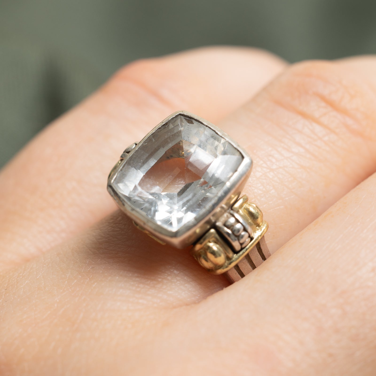 Bague cocktail en topaze caviar « Lagos » | 6,50 ct | Taille 6,25 |