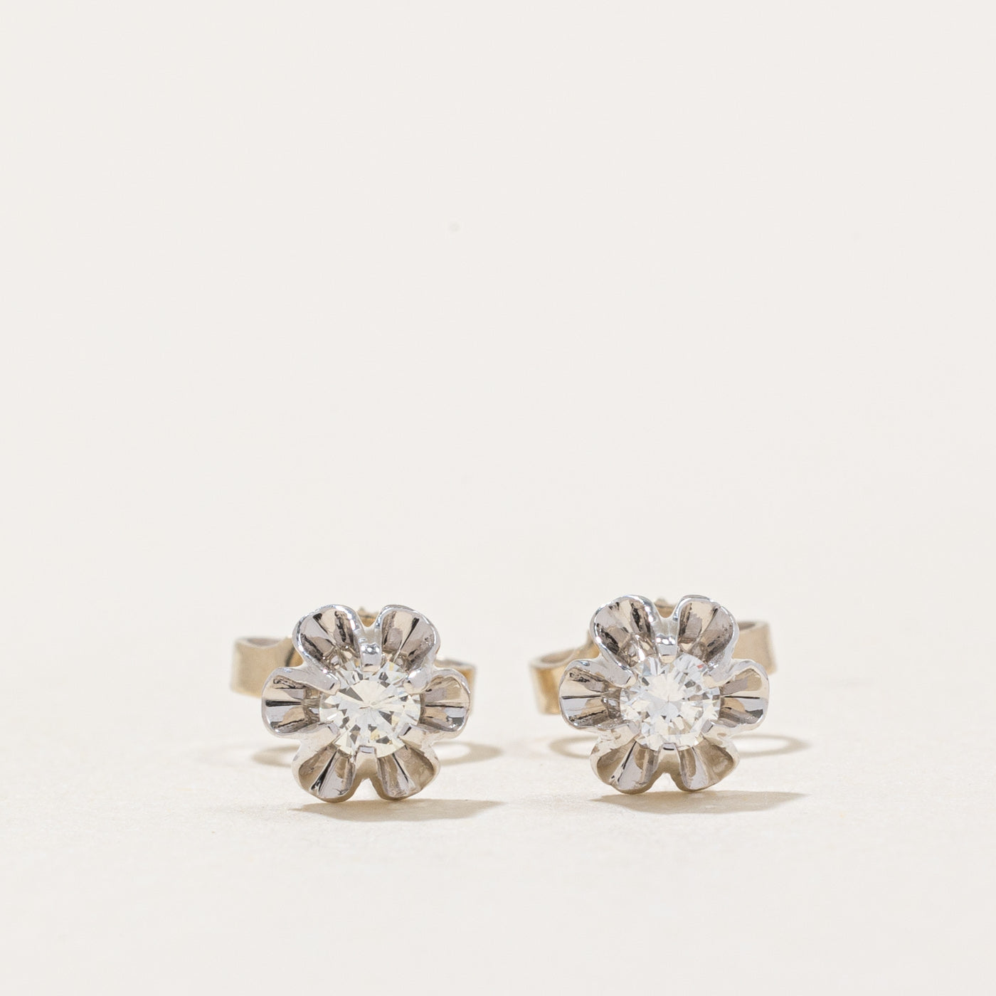 Belcher Set Diamond Stud Earrings | 0.12ctw |