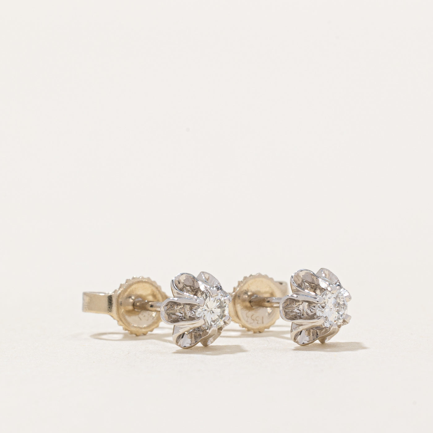 Belcher Set Diamond Stud Earrings | 0.12ctw |