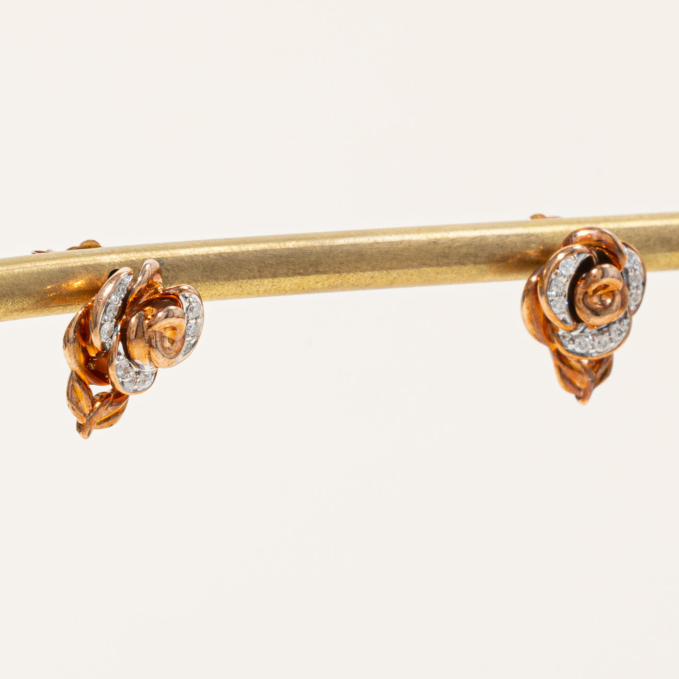 'Disney' Bell Diamond Rose Stud Earrings | 0.08ctw |