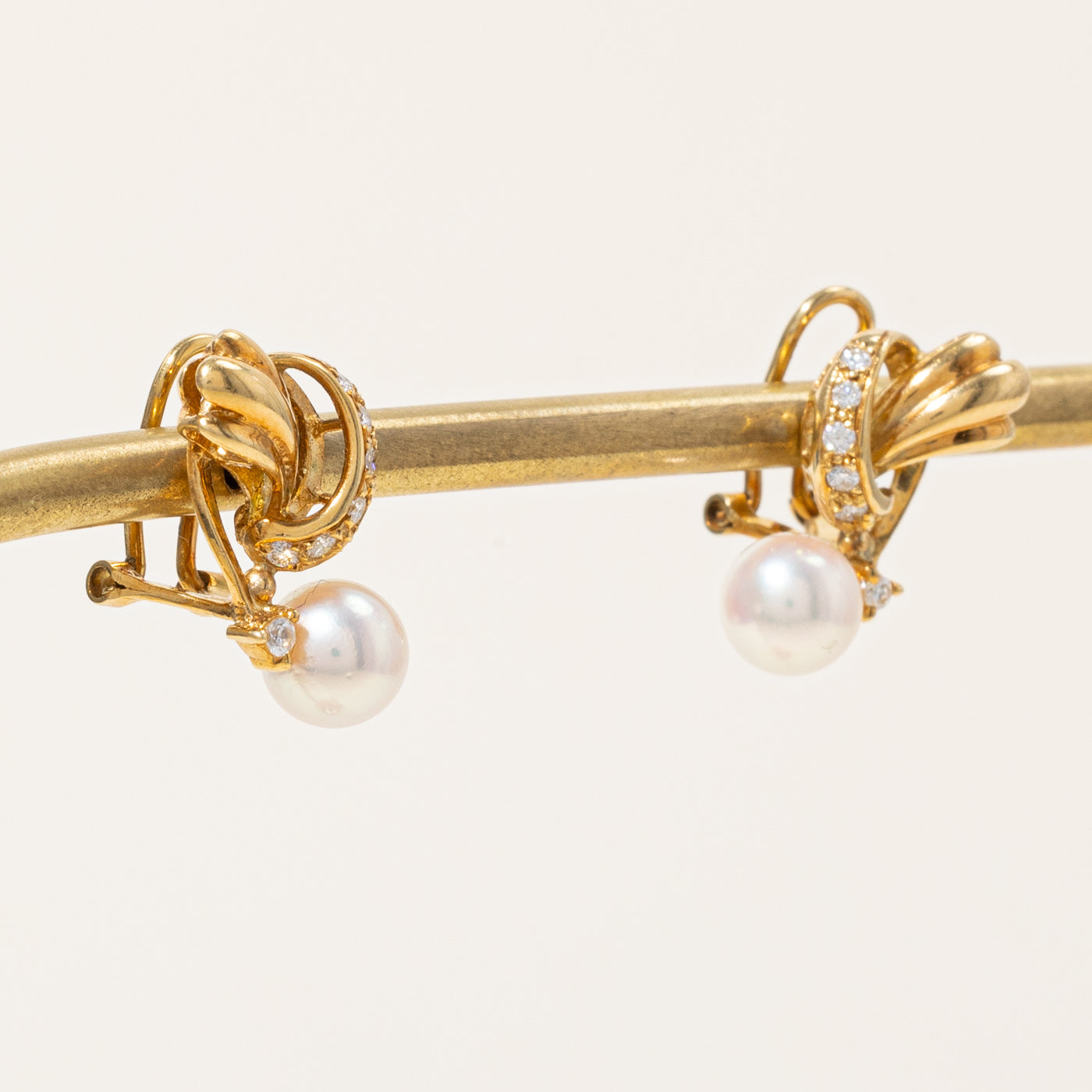 Pearl & Diamond Earrings | 0.16ctw |
