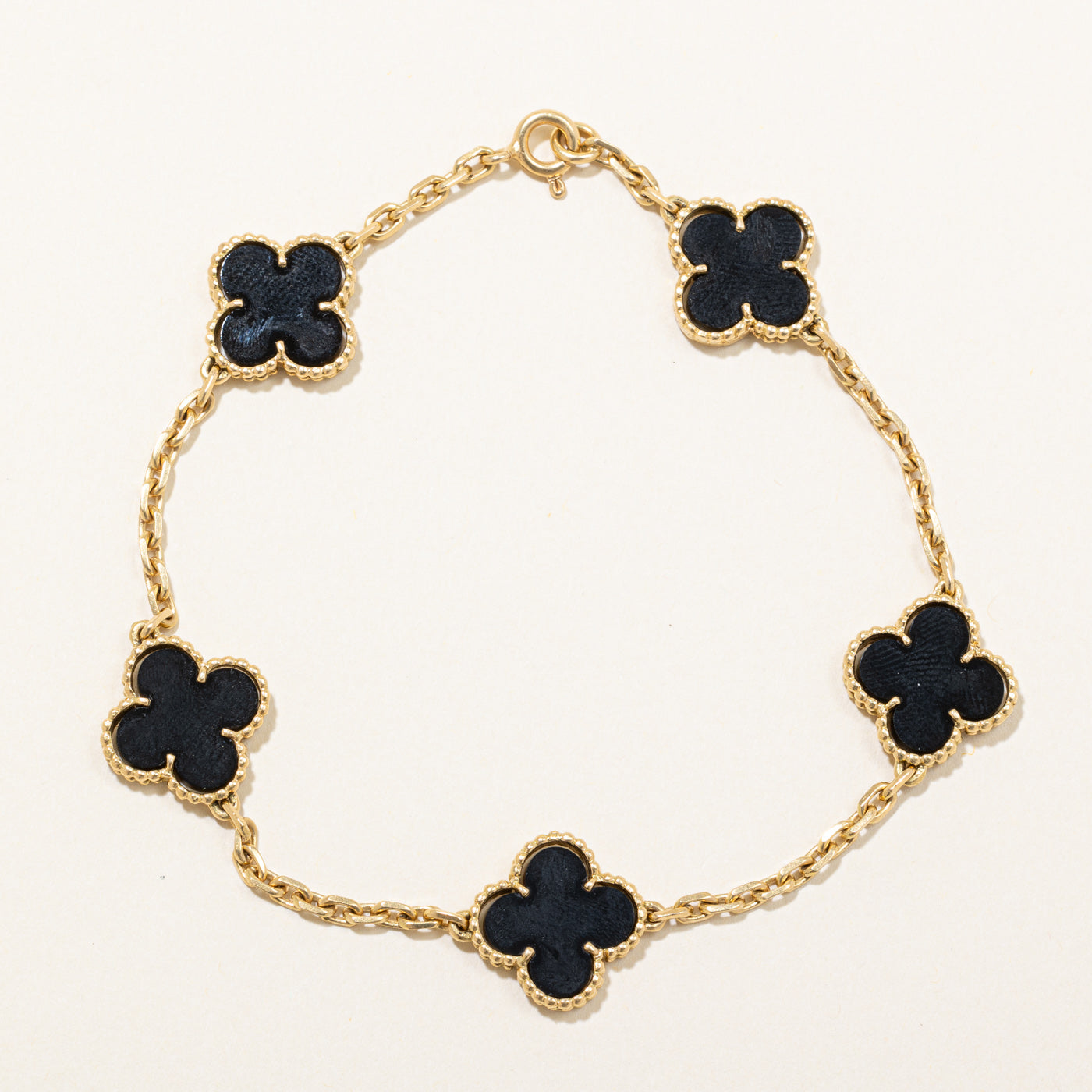 'Van Cleef & Arpels' Vintage Alhambra Bracelet, 5 Motifs | 7.50ctw | 8.5" |