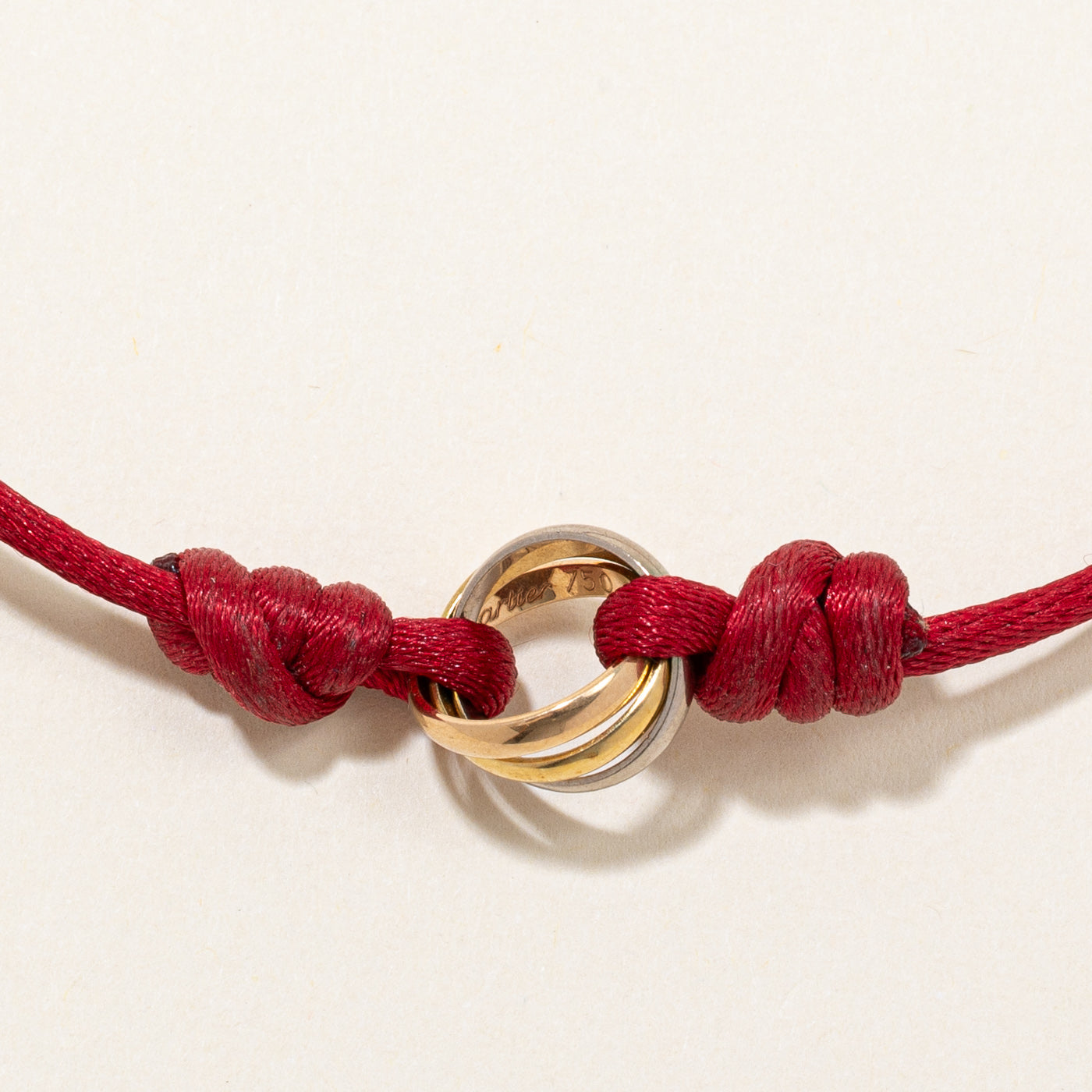 'Cartier' Trinity Bracelet, Cord | 5" to 9" |