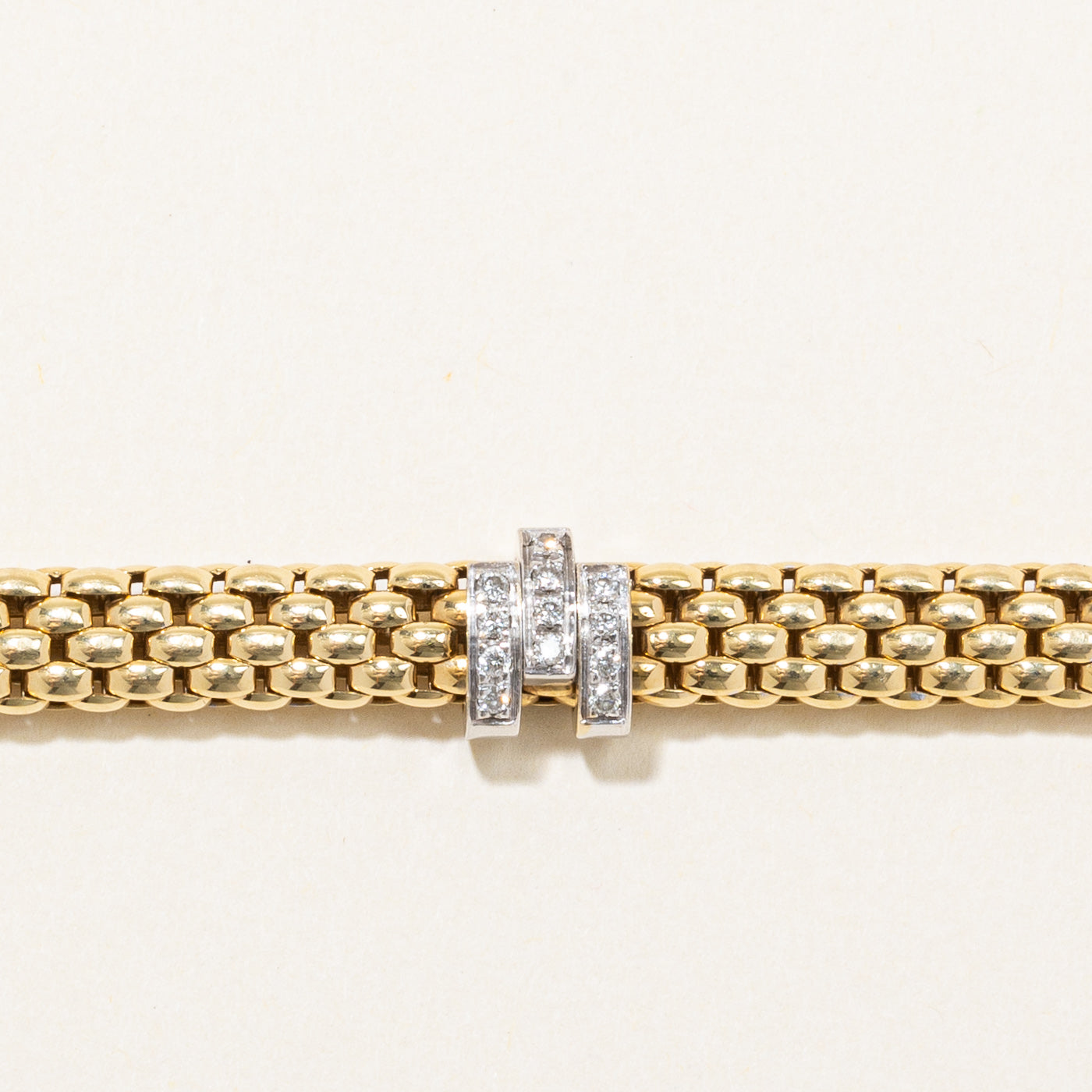 Bracelet à maillons panthère orné de diamants « FOPE » | 0,36 ct | 7,5 po |