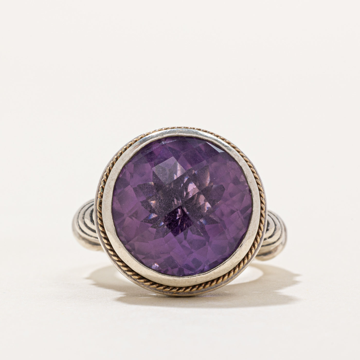 Bague cocktail en améthyste « Effy » | 8,50 ct | Taille 6,5 |