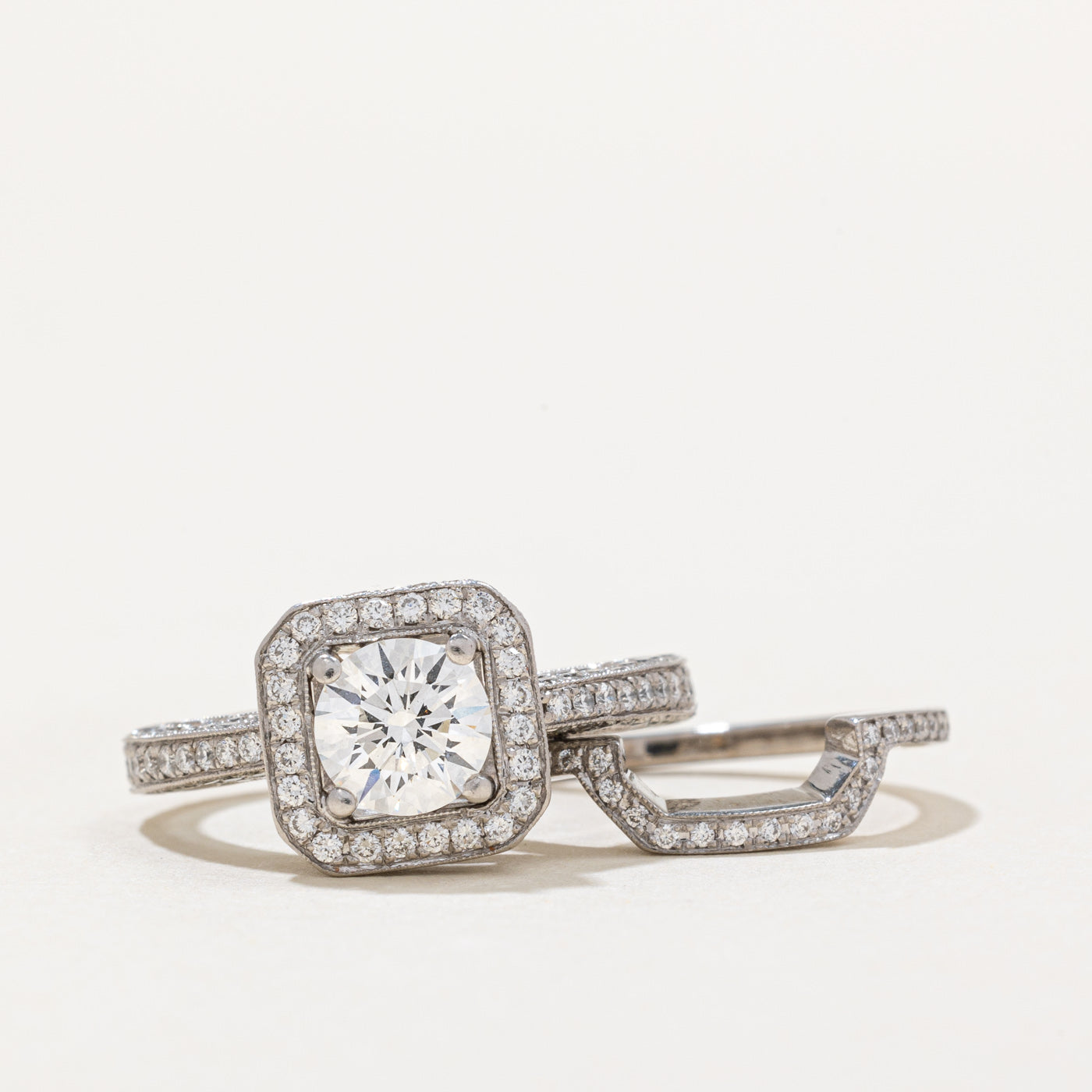 'Simon G' Diamond Wedding Ring Set | 0.83ct IF G, 0.44ctw | SZ 5.25 |