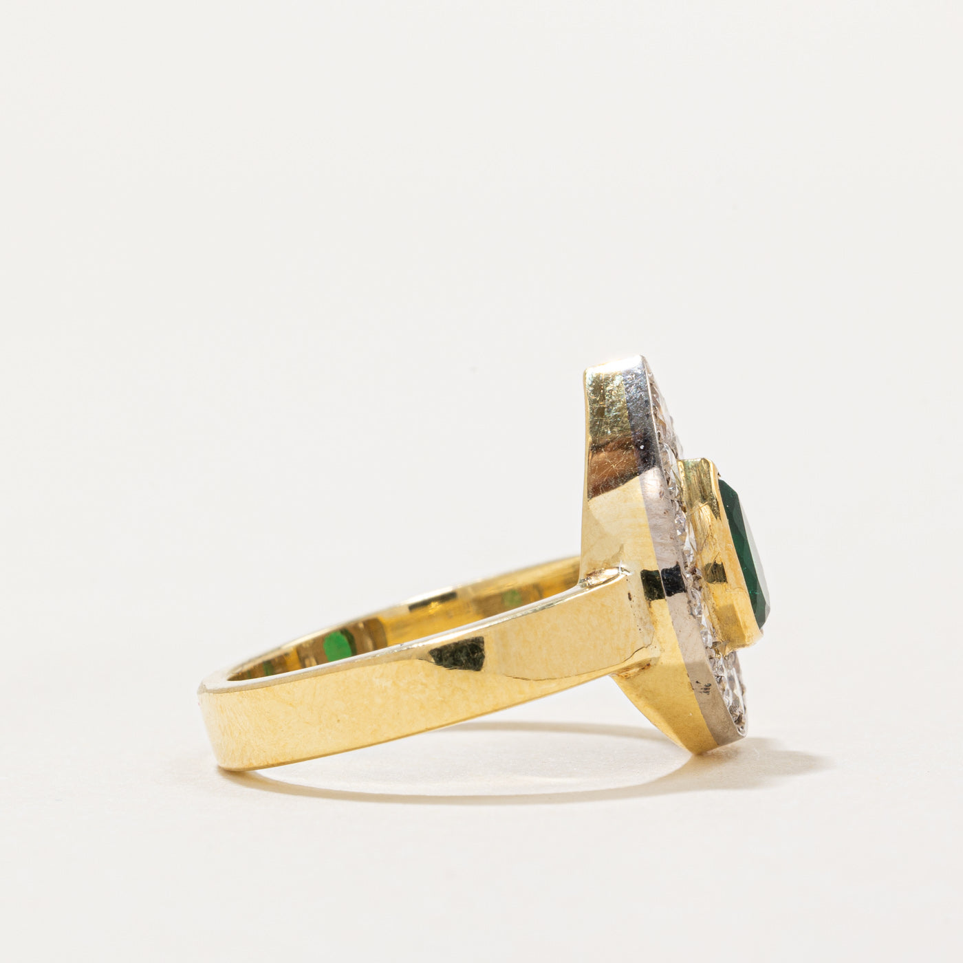 Diamond & Emerald Cocktail Ring | 0.75ctw, 0.38ct | SZ 6.5 |