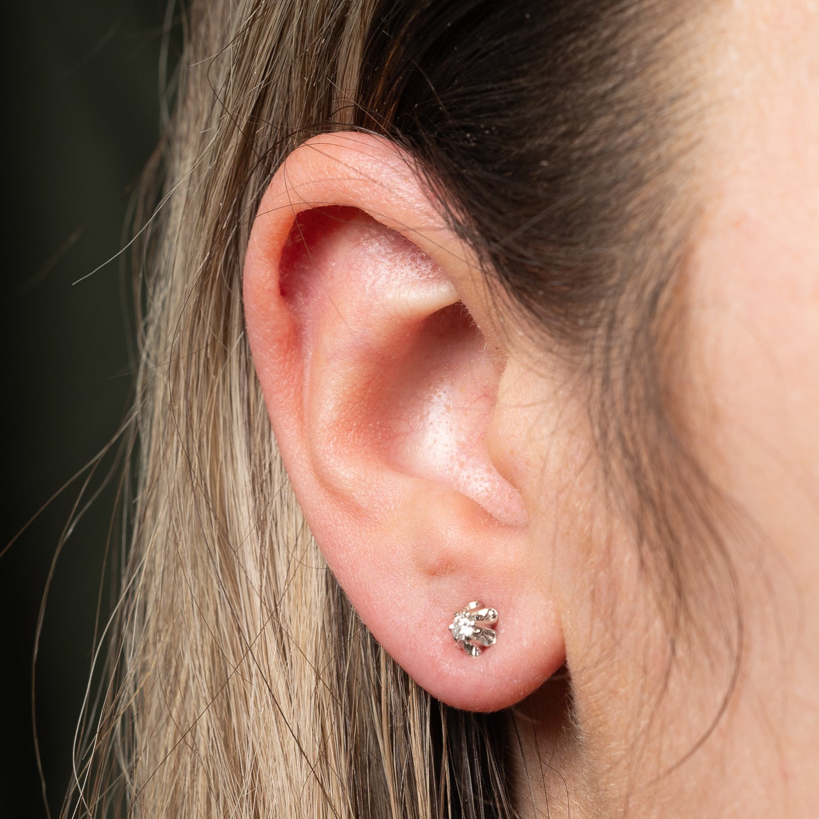 Belcher Set Diamond Stud Earrings | 0.12ctw |