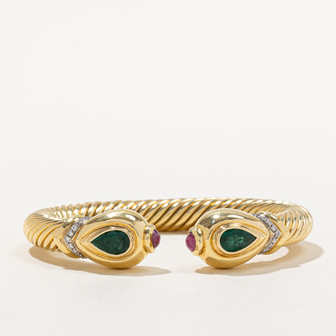 Multi Gemstone Open Bangle | 4.41ctw | 6-7" |
