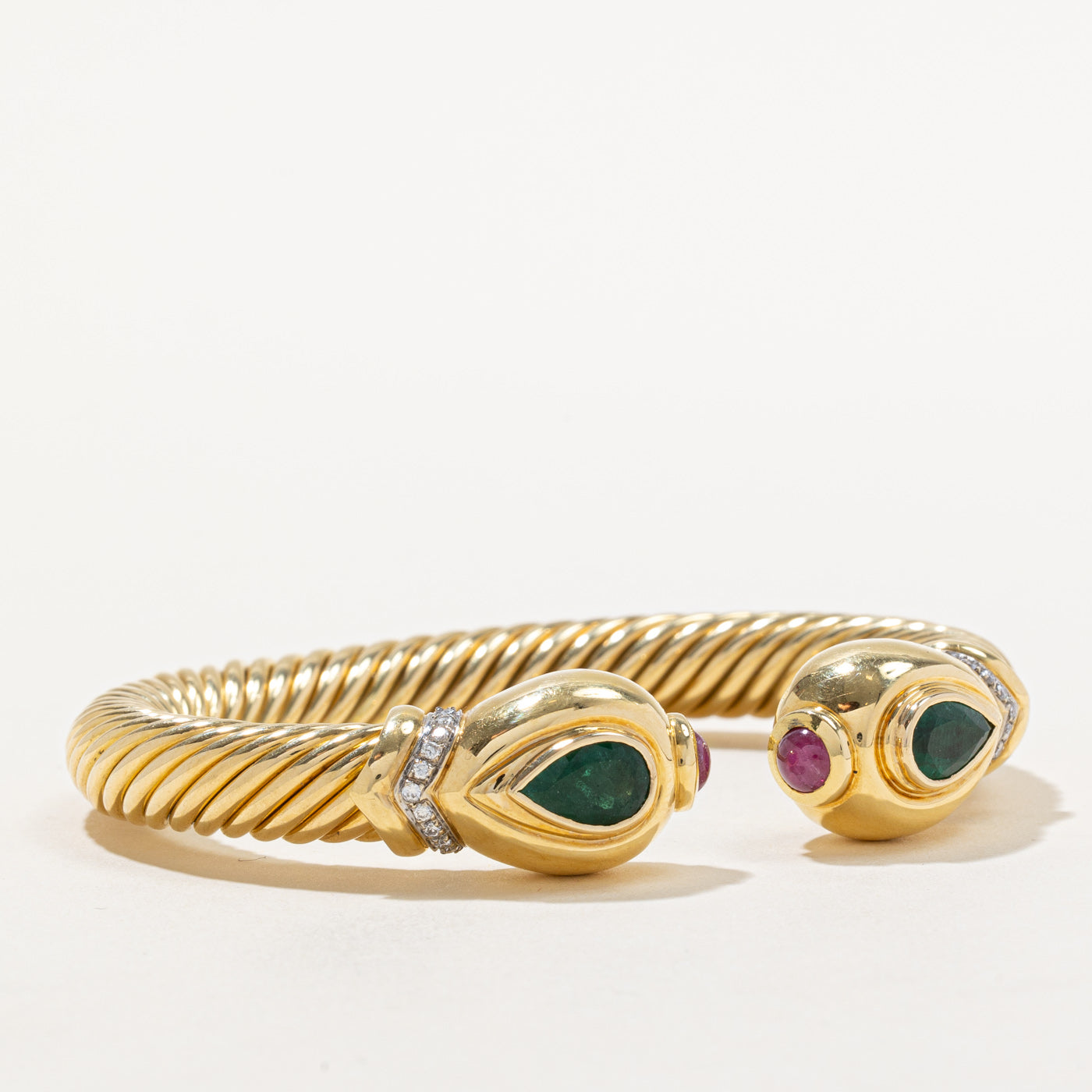 Multi Gemstone Open Bangle | 4.41ctw | 6-7" |