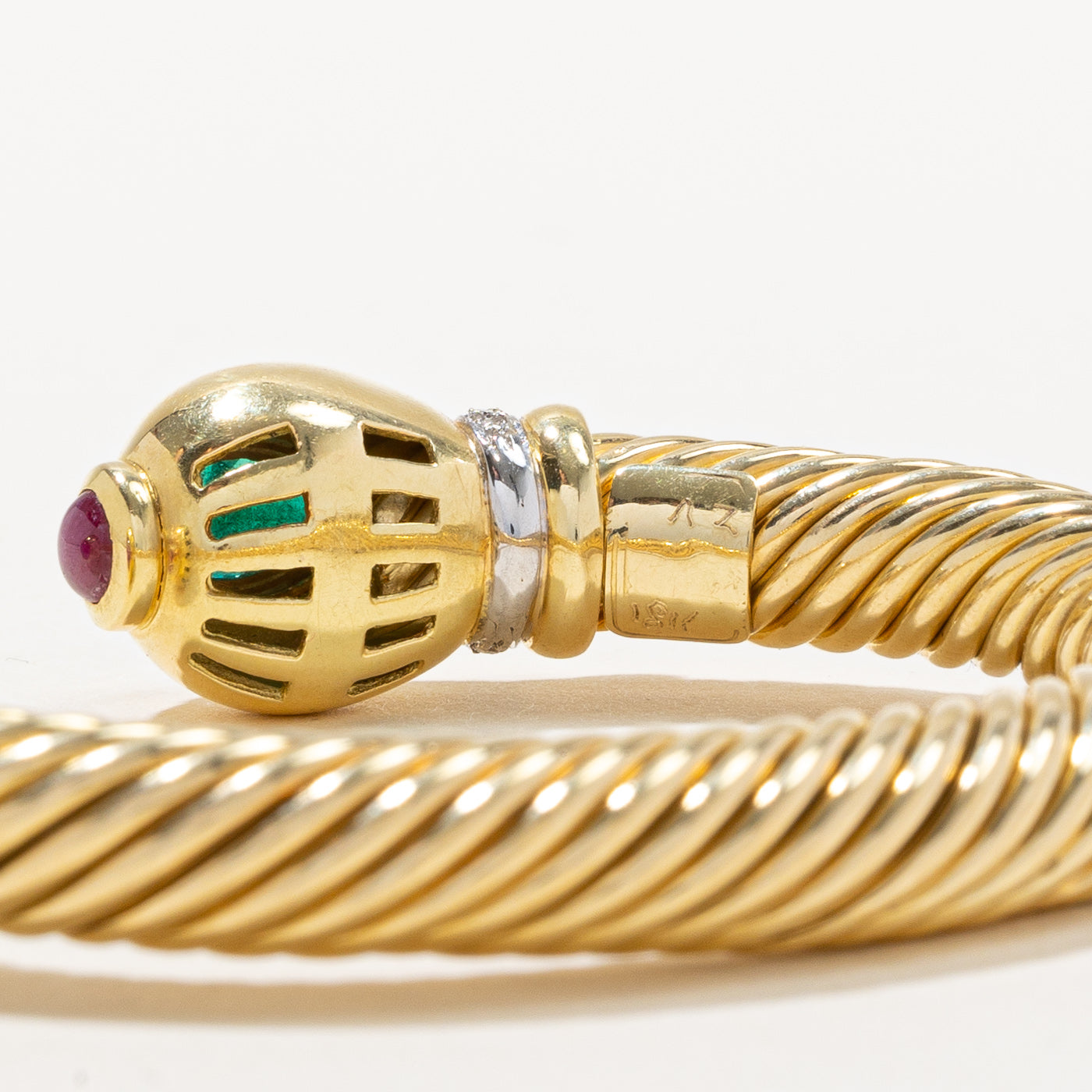 Multi Gemstone Open Bangle | 4.41ctw | 6-7" |