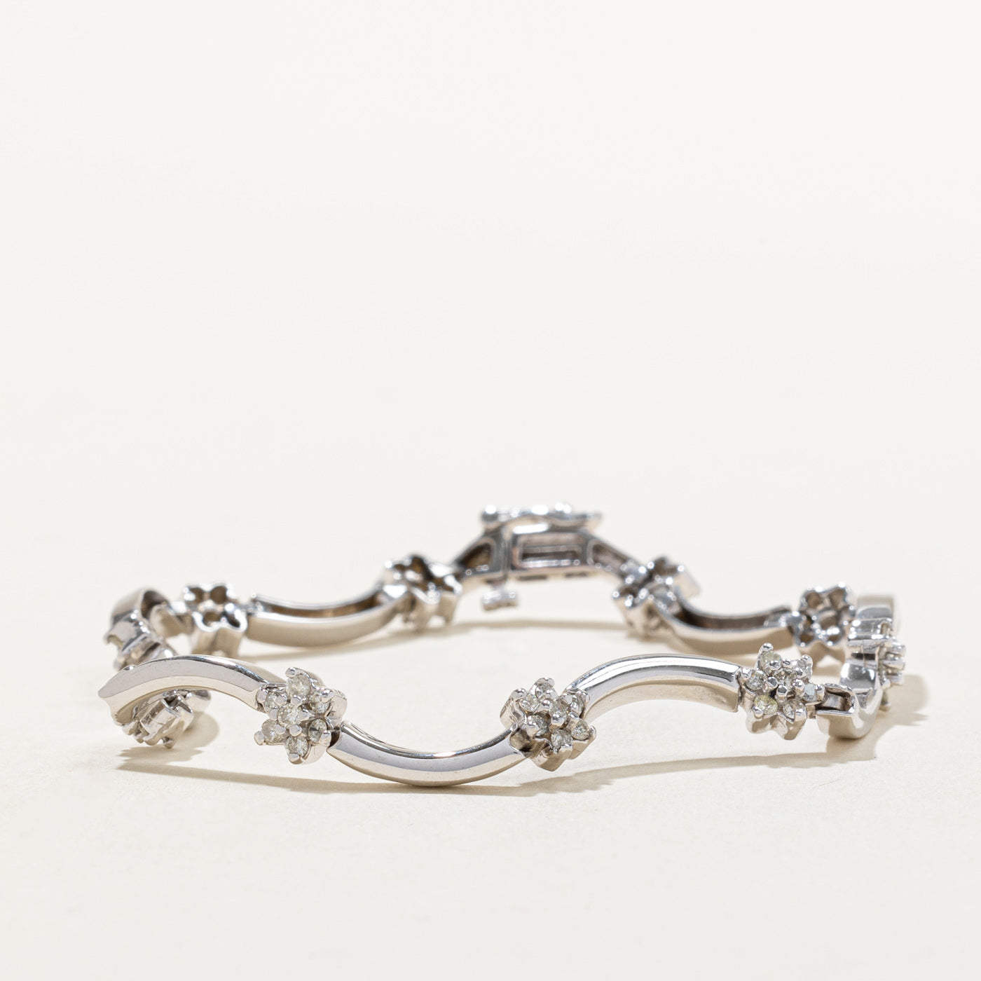 Diamond Floral Link Bracelet | 1.40ctw | 7" |