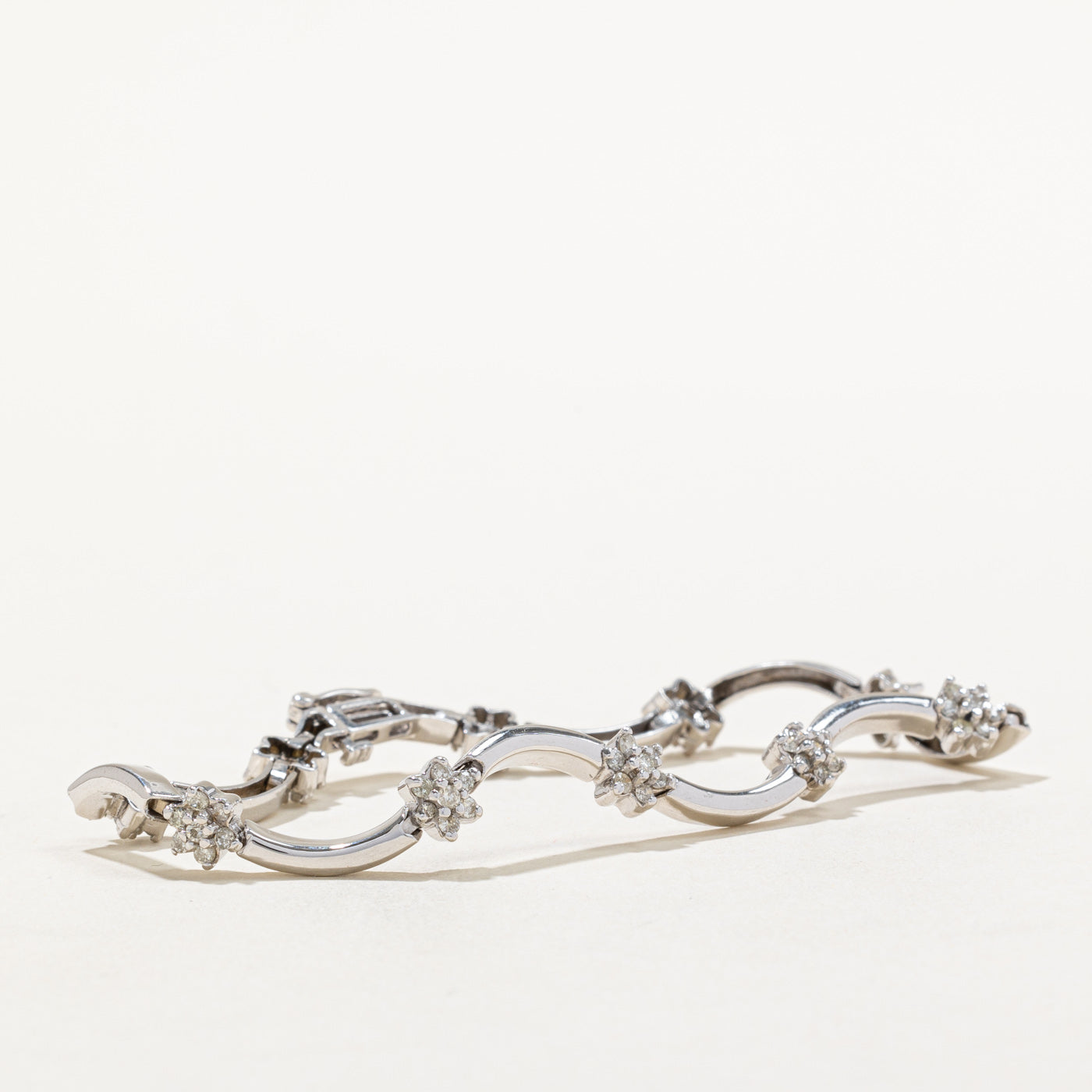 Diamond Floral Link Bracelet | 1.40ctw | 7" |