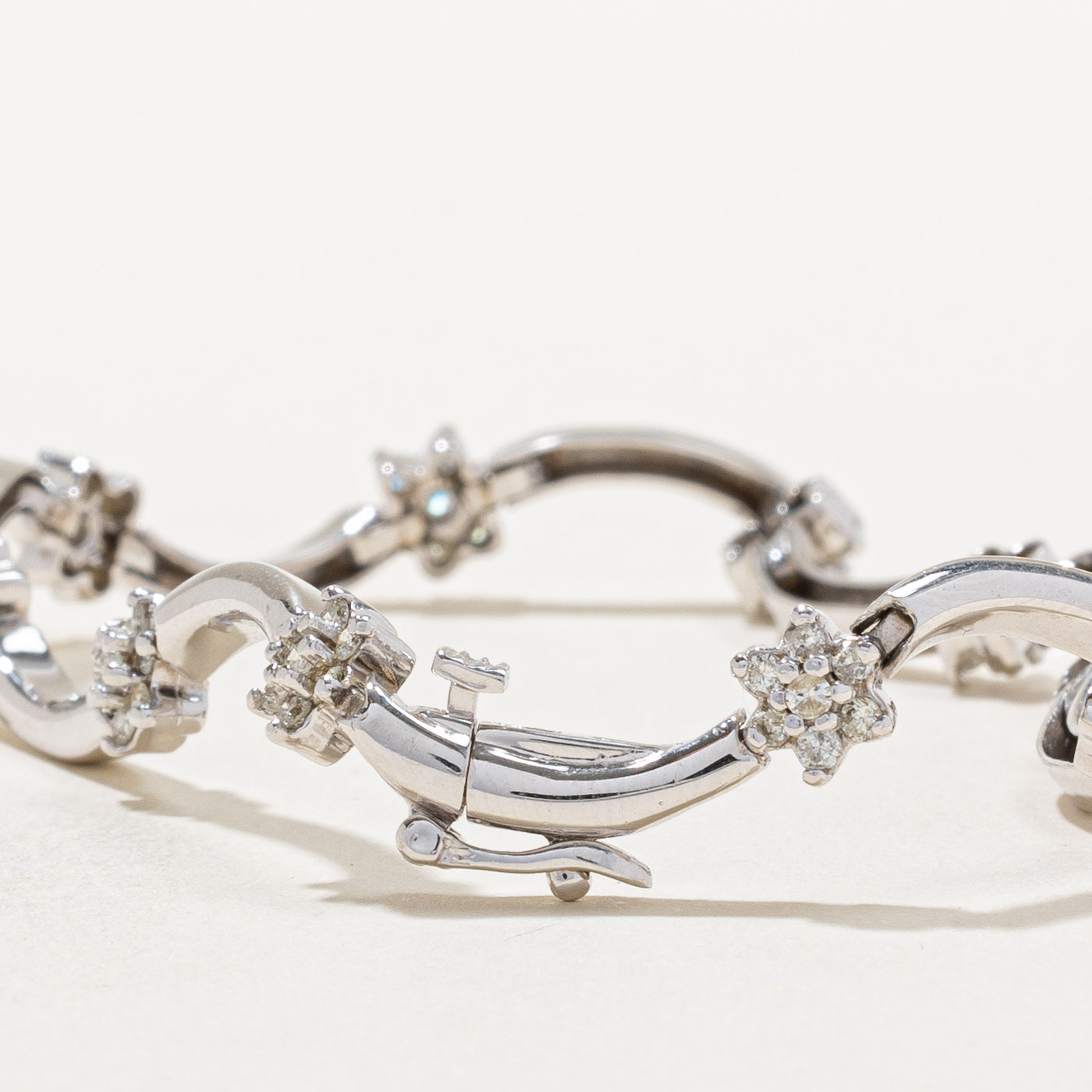 Diamond Floral Link Bracelet | 1.40ctw | 7" |