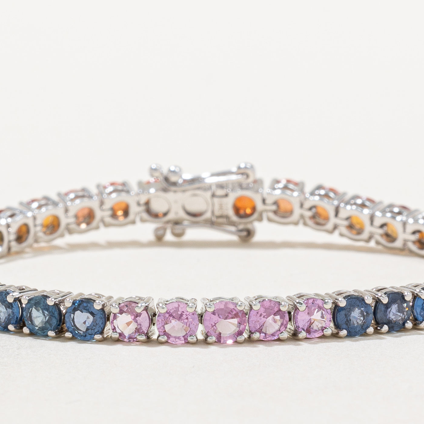Rainbow Sapphire Tennis Bracelet | 14.70ctw | 7" |
