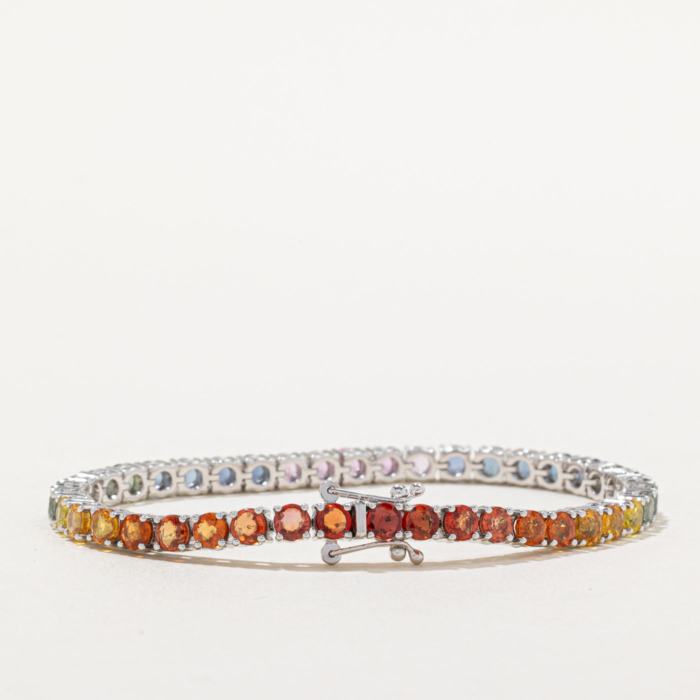 Rainbow Sapphire Tennis Bracelet | 14.70ctw | 7" |