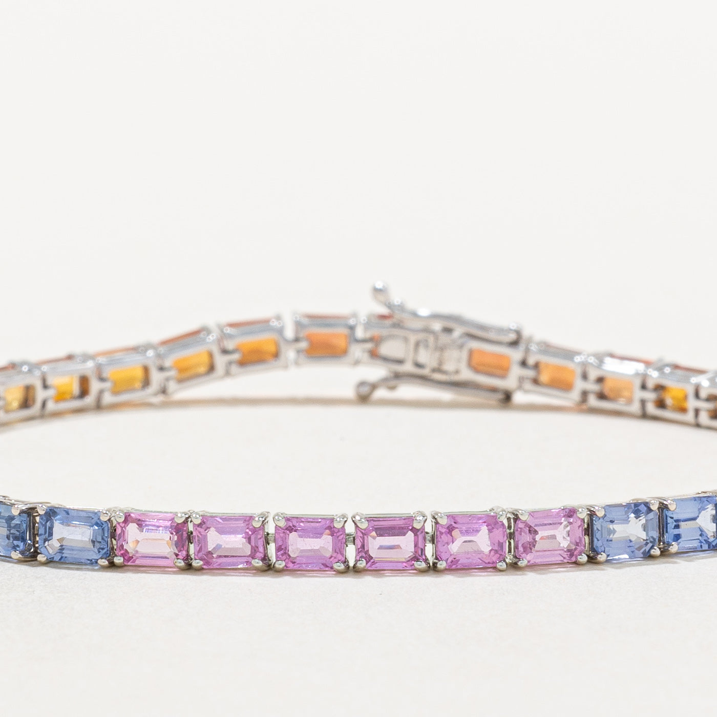 Rainbow Sapphire Tennis Bracelet | 12.08ctw | 7" |
