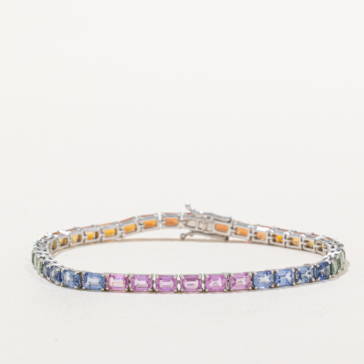 Rainbow Sapphire Tennis Bracelet | 12.08ctw | 7" |