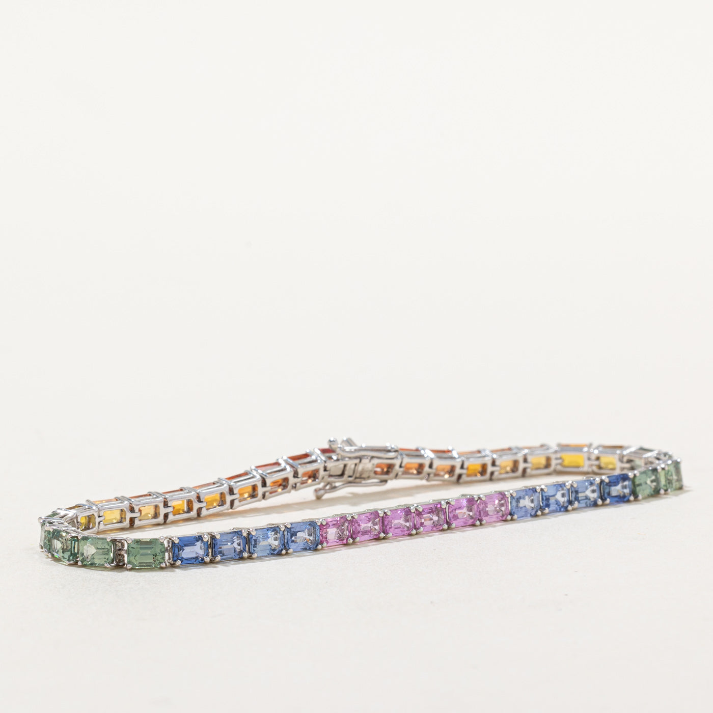 Rainbow Sapphire Tennis Bracelet | 12.08ctw | 7" |