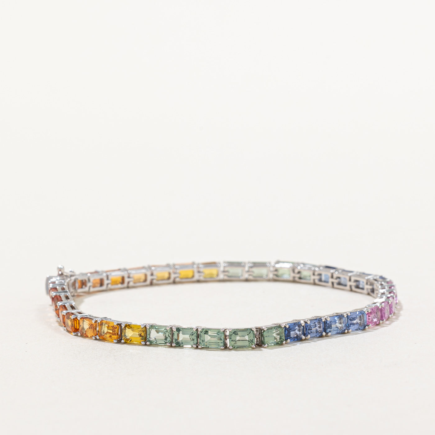 Rainbow Sapphire Tennis Bracelet | 12.08ctw | 7" |