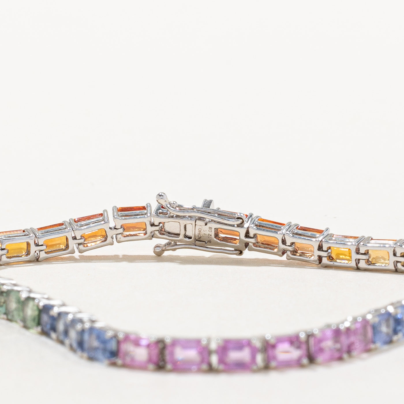 Rainbow Sapphire Tennis Bracelet | 12.08ctw | 7" |