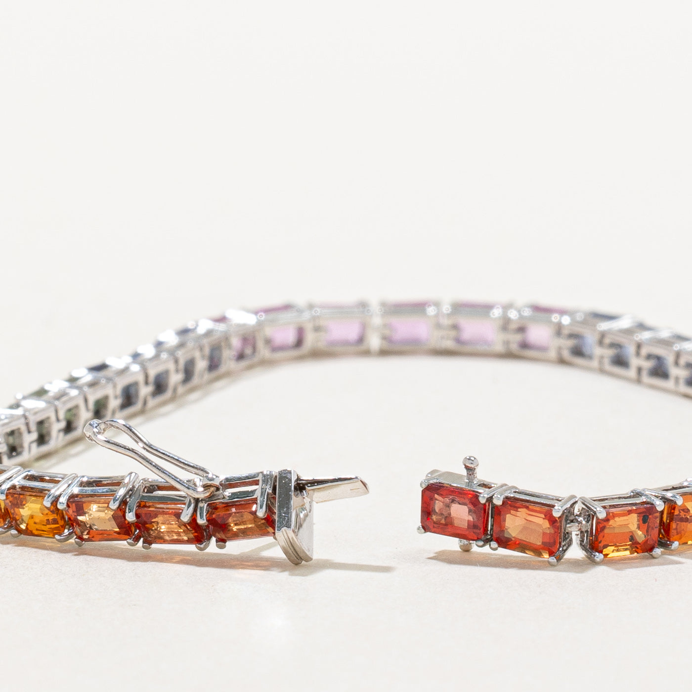 Rainbow Sapphire Tennis Bracelet | 12.08ctw | 7" |
