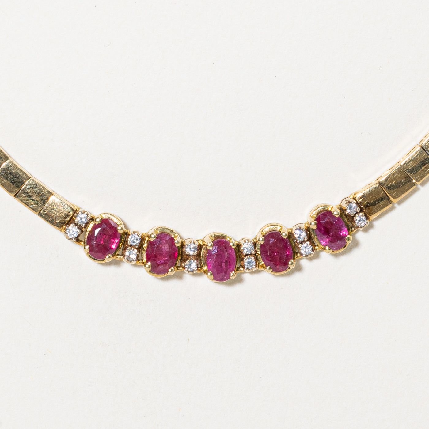 Ruby & Diamond Pendant Necklace | 2.50ctw, 0.18ctw | 17" |