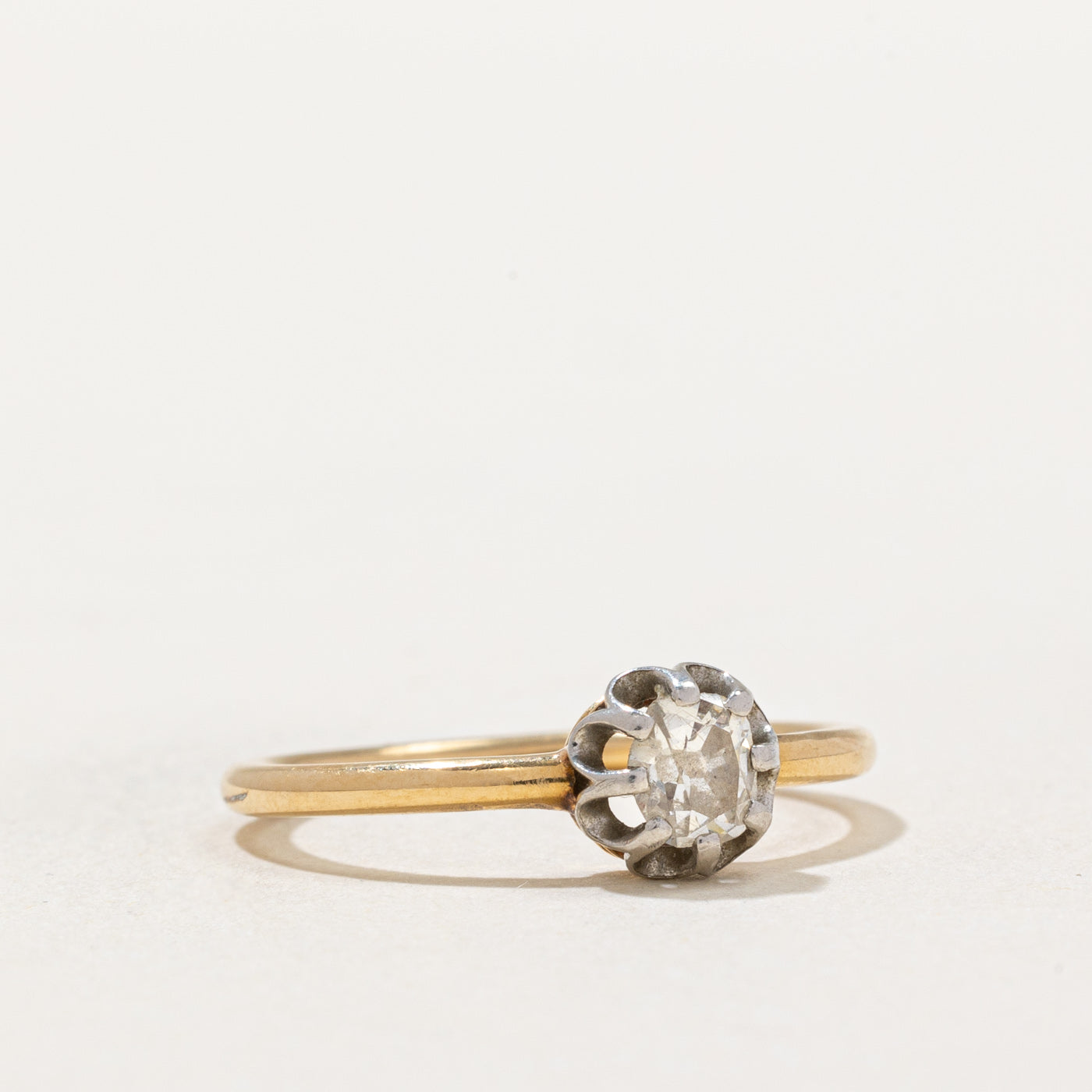 Old Mine Cut Belcher Set Diamond Ring | 0.26ct | SZ 6.5 |