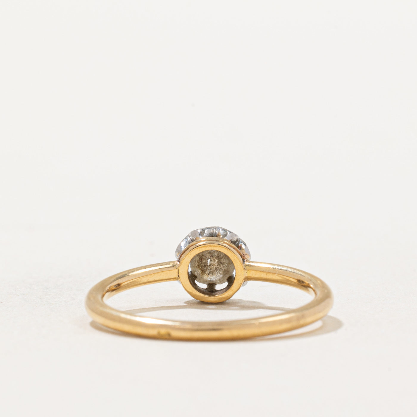 Old Mine Cut Belcher Set Diamond Ring | 0.26ct | SZ 6.5 |