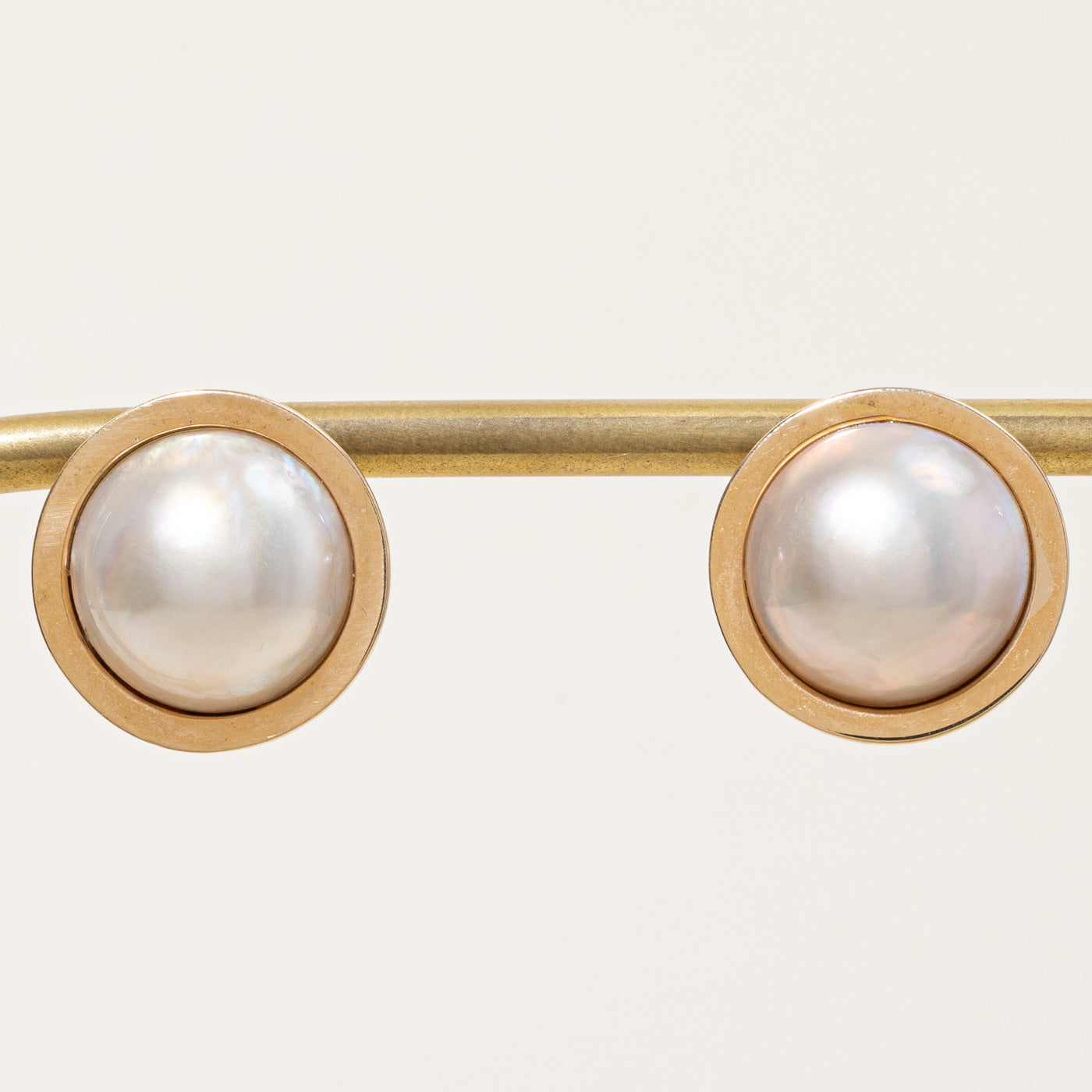 Mabe Pearl Button Earrings