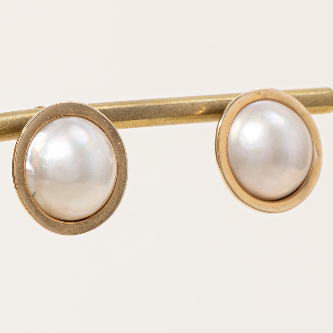 Mabe Pearl Button Earrings