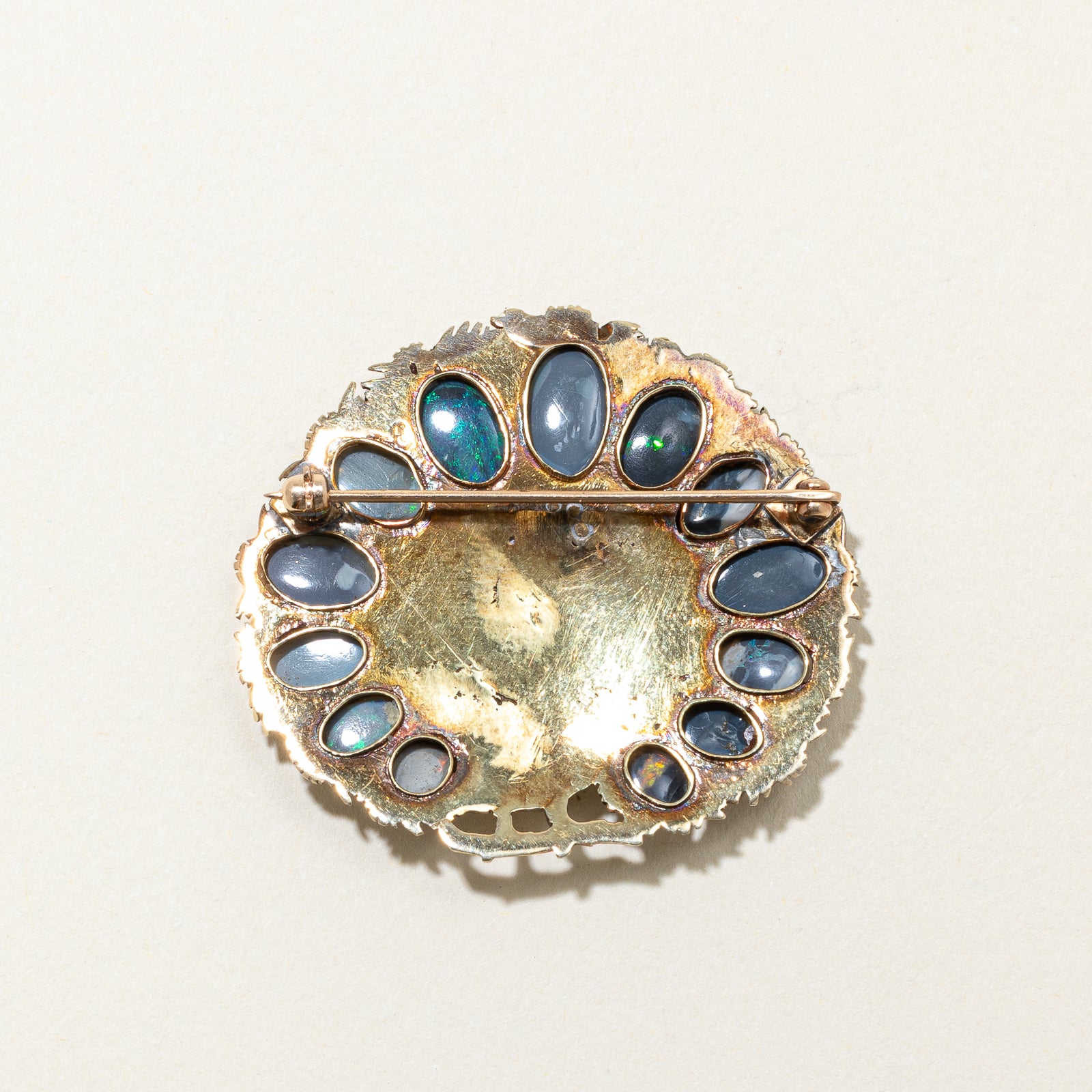 Vintage Peacock Opal & Pearl Brooch | 5.50ctw