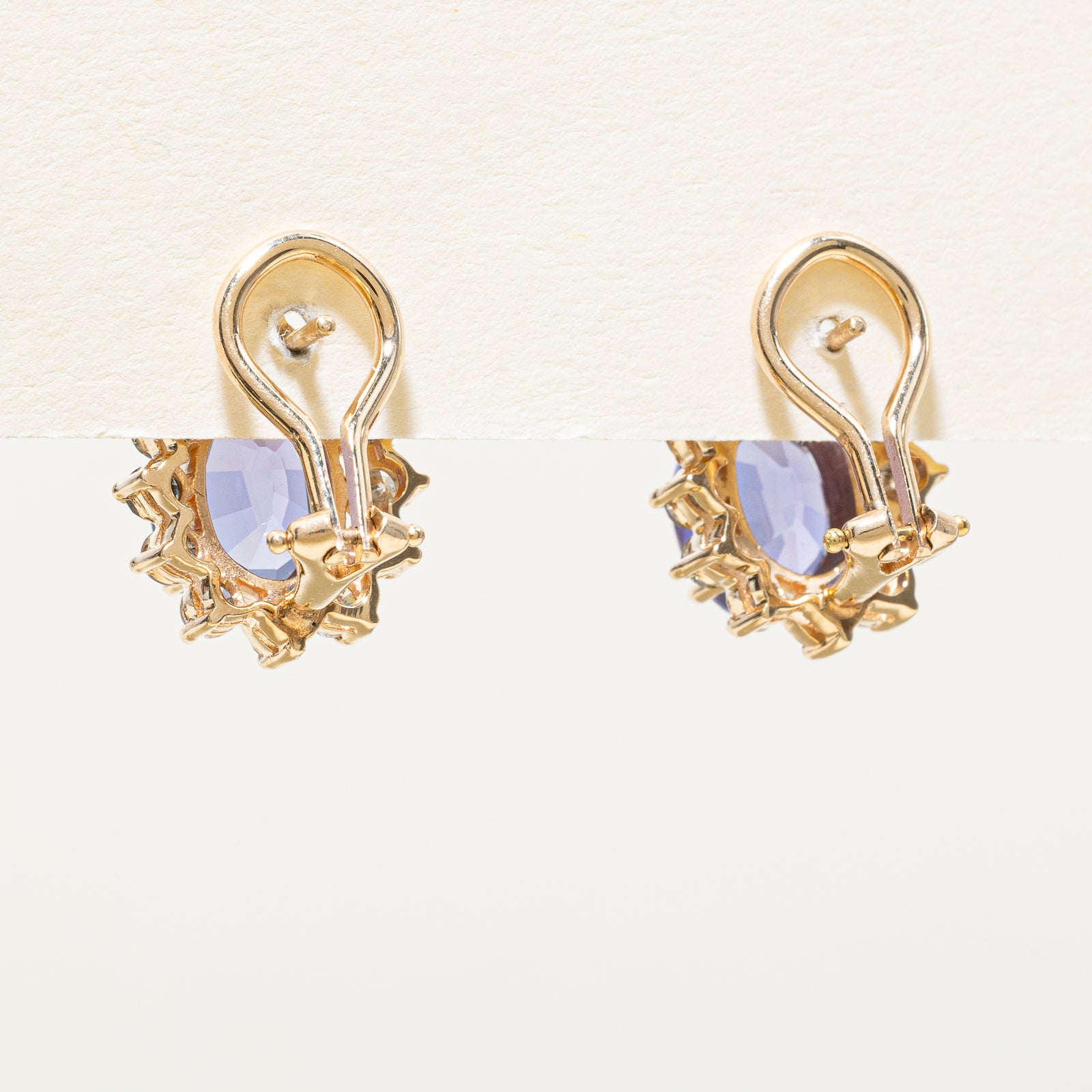 Tanzanite & Diamond Petal Stud Earrings | 5.00ctw, 1.20ctw