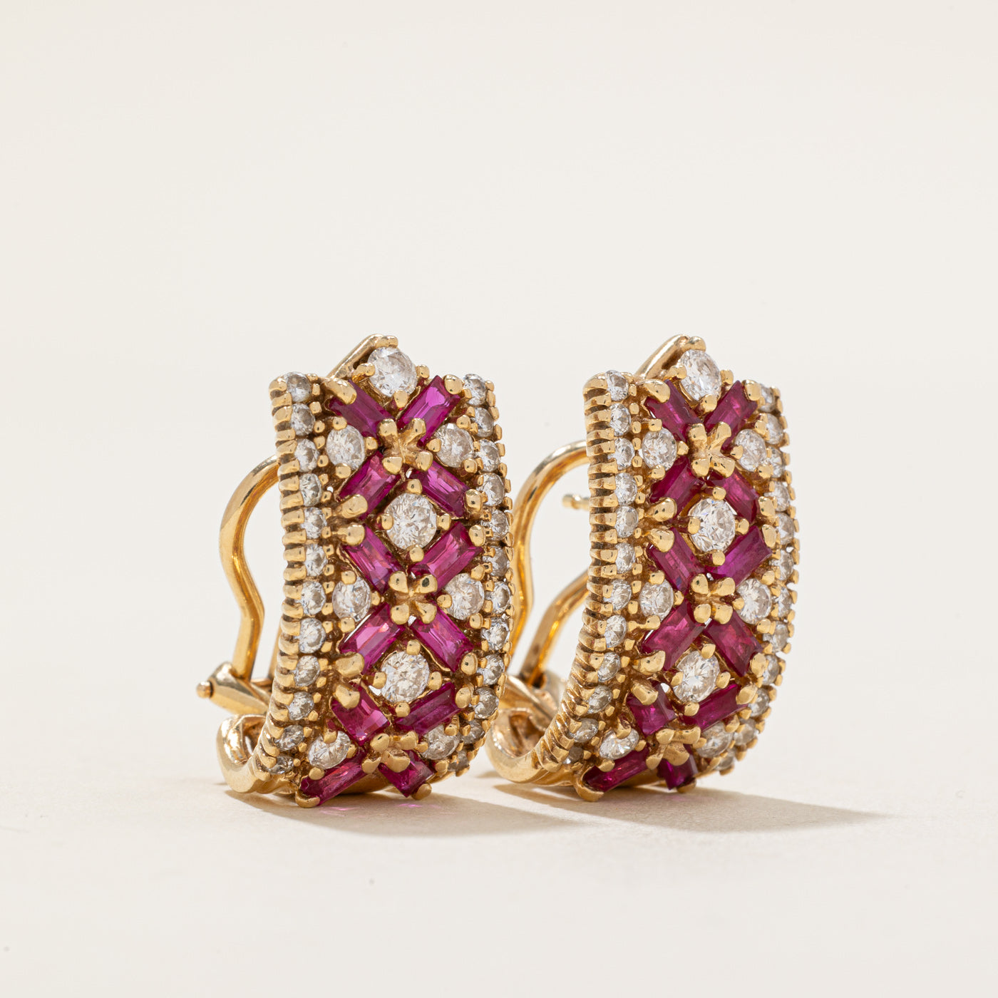 Ruby & Diamond Earrings | 1.68ctw, 1.02ctw