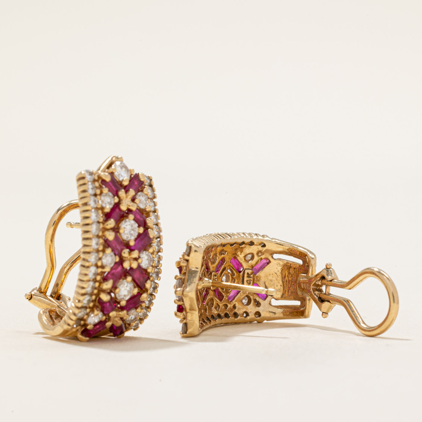 Ruby & Diamond Earrings | 1.68ctw, 1.02ctw