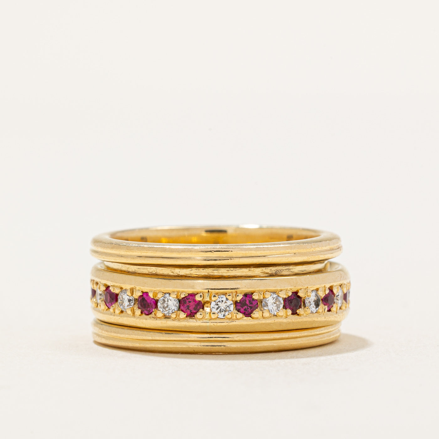 Ruby & Diamond Spinning Eternity Band Ring | 0.43ctw, 0.39ctw | SZ 7
