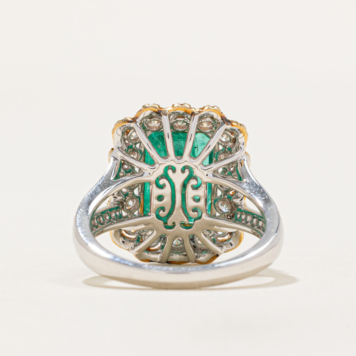 Zambian Emerald & Diamond Cocktail Ring | 4.27ct, 0.964ctw | SZ 6.25