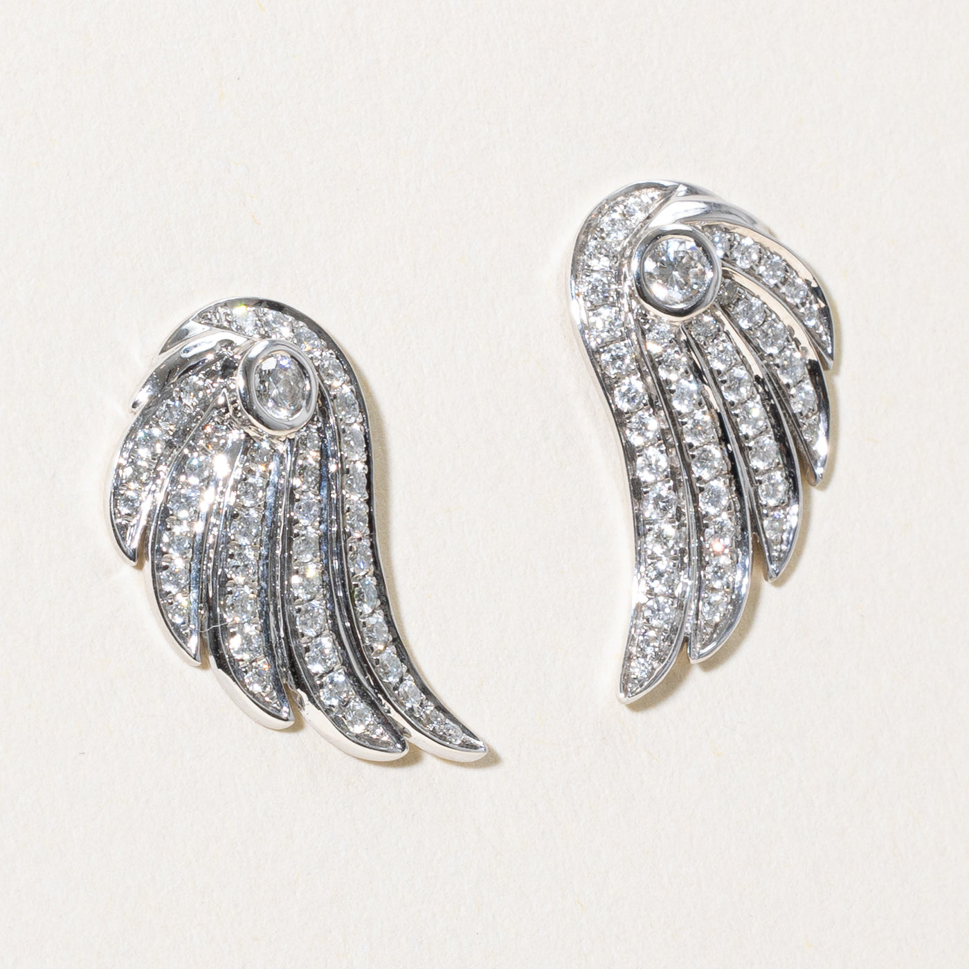 Diamond Angel Wing Earrings | 0.61ctw